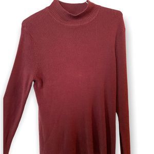 croft & barrow Rust Colored Long Sleeved Mock Turtle Neck 1X (G-008)